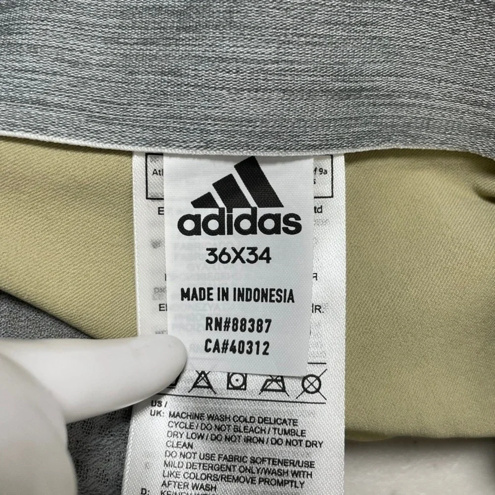Adidas‎ Golf Pants Mens 36x34 Khaki Tan Excellent Performance Slacks Golfcore